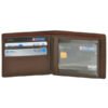 Interior of slim RFID blocking leather wallet showing card slots